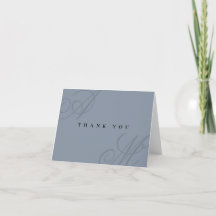 Dusty Blue Simple Minimal Merci Mariage