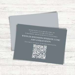 Dusty Blue Simple QR Code Site Web RSVP Mariage