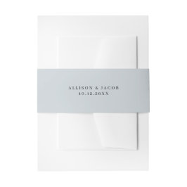 Dusty Blue Simple Wedding Einladungsbanderole