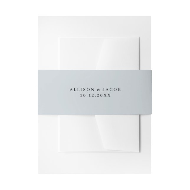 Dusty Blue Simple Wedding Einladungsbanderole (Vorderseite Beispiel)
