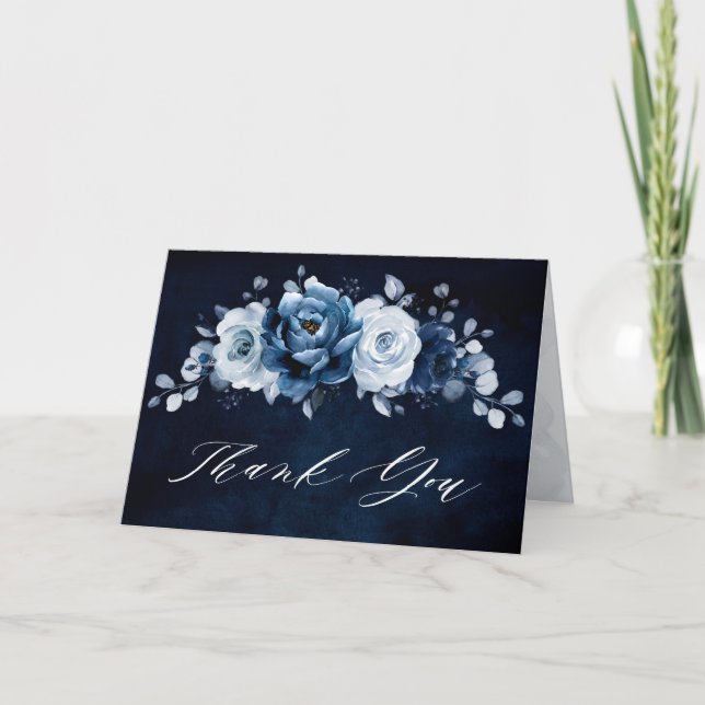 Dusty Blue Slate Fête des mariées Mariage Merci (Devant)