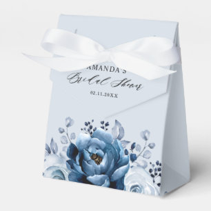 Dusty Blue Slate Navy Botanisches Brautparty Geschenkschachtel