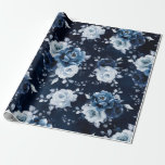 Dusty Blue Slate Navy Floral Botanical Wedding Wra Geschenkpapier<br><div class="desc">Elegantes Dusty Blau / Navy Thema Hochzeitsverpackung Papier mit elegantem Bouquet von Dusty Blau,  Marine,  Schiefer Rose Blume Knospen und blauen eukalyptus Blätter. Bitte kontaktieren Sie mich für Hilfe bei der Anpassung oder wenn Sie ein anderes Produkt mit diesem Design benötigen.</div>