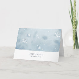 Dusty Blue Snowflake Holiday Card Einladung