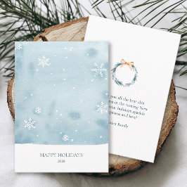 Dusty Blue Snowflake Holiday Card Einladung