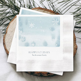 Dusty Blue Snowflake Paper Napkin Serviette
