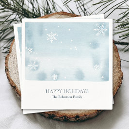 Dusty Blue Snowflake Paper Napkin Serviette
