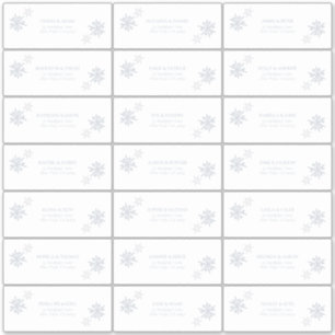 Dusty Blue Snowflake Winter Modern Guest Address Aufkleber