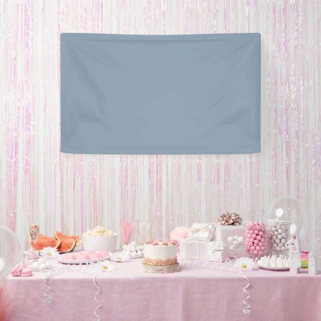 Dusty Blue Solid Color Banner (Party)