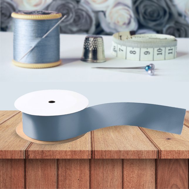 Dusty Blue Solid Color Einfach Minimalistisch Satinband (dusty blue ribbon)