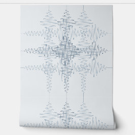 Dusty Blue Sound Wave Minimal Style Tapete