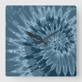Dusty Blue Spiral Gefärbte Krawatte Clock Quadratische Wanduhr