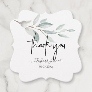 Dusty Blue Sprig Dankeschön-Signaturschrift Geschenkanhänger