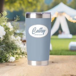 Dusty Blue Stylized Wedding Bridesmaid Thermobecher
