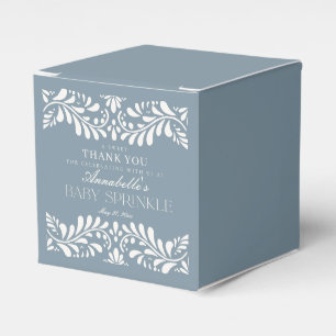 Dusty Blue Talavera Tile Fiesta Baby Sprinkle Geschenkschachtel