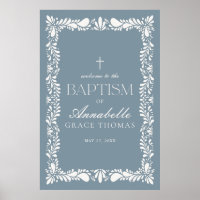 Dusty Blue Talavera Tile Fiesta Taufe Willkommen