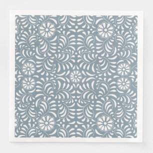 Dusty Blue Talavera Tile Spanish Style Fiesta Serviette