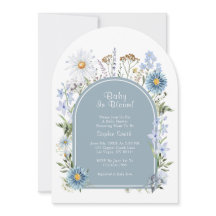 Dusty Blue Tee Party Baby in Bloom Baby Dusche