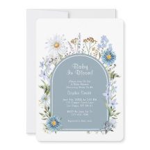Dusty Blue Tee Party Baby in Bloom Baby Dusche