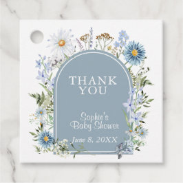 Dusty Blue Tee Party Baby in Bloom Baby Dusche Geschenkanhänger