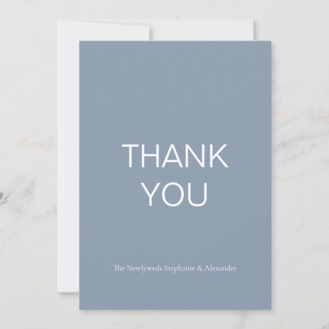 Dusty Blue Thank You Card Dankeskarte (Vorderseite)