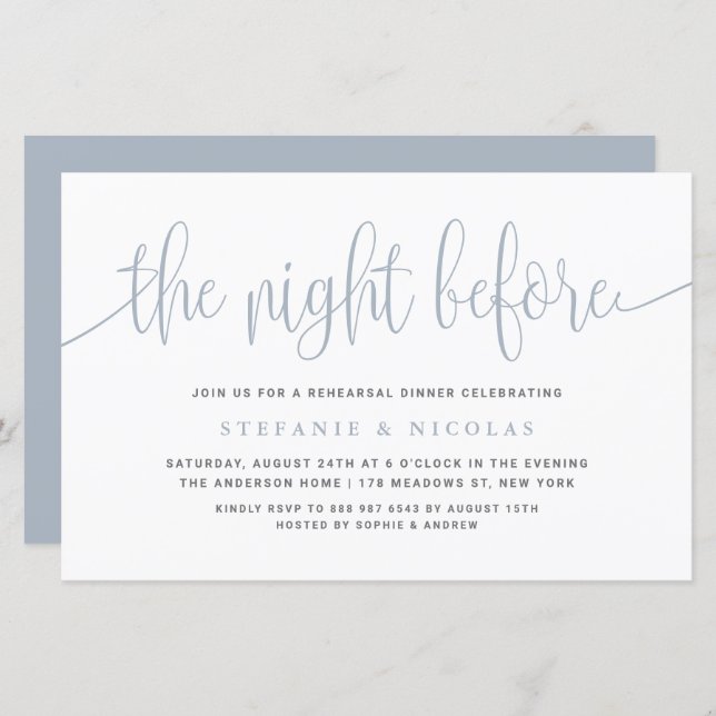 Dusty Blue The Night Before Probe Dinner (Vorne/Hinten)