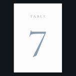 Dusty Blue Tischnummer Card<br><div class="desc">Minimalistische staubblaue Tischnummer-Karte. Bitte beachten Sie,  dass die Tischnummern nummeriert und einzeln in den Warenkorb aufgenommen werden müssen.</div>