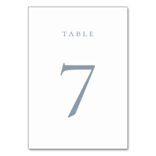 Dusty Blue Tischnummer Card