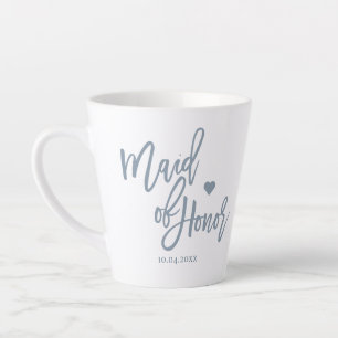 Dusty Blue Trauzeugin Letter Script Milchtasse