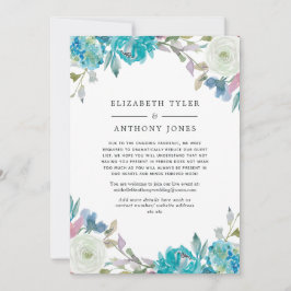 Dusty Blue & Turquoise Reduced Wedding Guest List Ankündigung