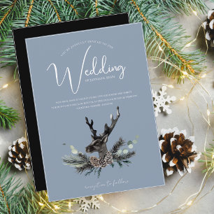 Dusty Blue und Black Lieber Kopf Weihnachtsfeier Einladung