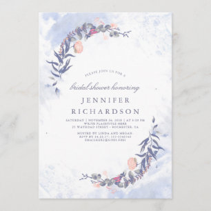 Dusty Blue und Blush Brautparty Einladung