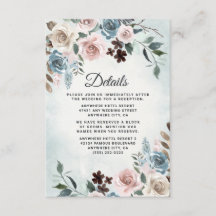 Dusty Blue und Blush Pink Mauve Floral Wedding