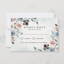 Dusty Blue und Blush Pink Mauve Floral Wedding