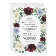 Dusty Blue und Burgund Cranberry Hochzeit im Herbs