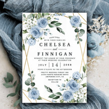 Dusty Blue und Gold Elegante Rustikale Hochzeit