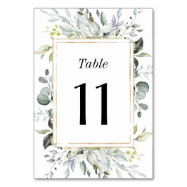 Dusty Blue und Gold Elegante Rustikale Hochzeit mi Tischnummer