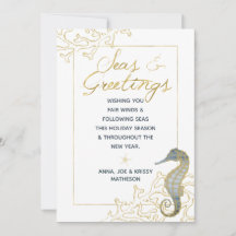 Dusty Blue und Gold Seas & Greetings Weihnachten
