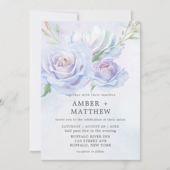 Dusty Blue und Lavender Paint Peony Wedding (Vorderseite)