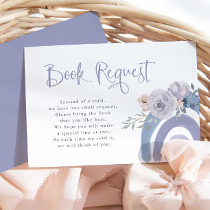 Dusty Blue und Lila Rainbow Baby Book Request Begleitkarte