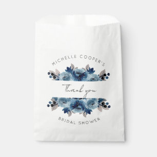Dusty Blue und Navy Floral Vielen Dank Geschenktütchen