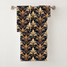 Dusty Blue und Orange Art Deco