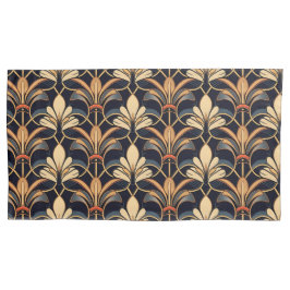 Dusty Blue und Orange Art Deco Kissenbezug