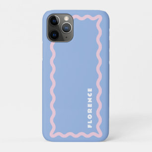 Dusty Blue und Pale Pink Squigggle mit Text Case-Mate iPhone Hülle