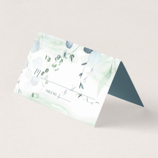 Dusty Blue und Sage Green Eukalyptus Botanical (Vorderseite)
