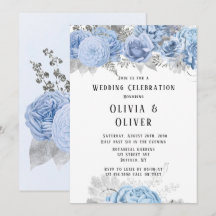 Dusty Blue und Silver Floral Wedding