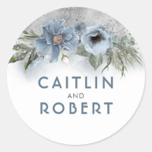 Dusty Blue und Silver Glitzer Floral Wedding