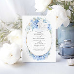 Dusty Blue und White Blume Elegante Hochzeit Einladung<br><div class="desc">Blauen und weißen Blume Einladungen für Hochzeiten</div>