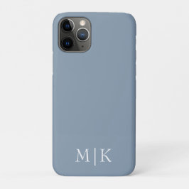 Dusty Blue und White | Modernes Monogramm Case-Mate iPhone Hülle