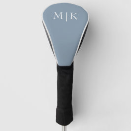 Dusty Blue und White | Modernes Monogramm Golf Headcover
